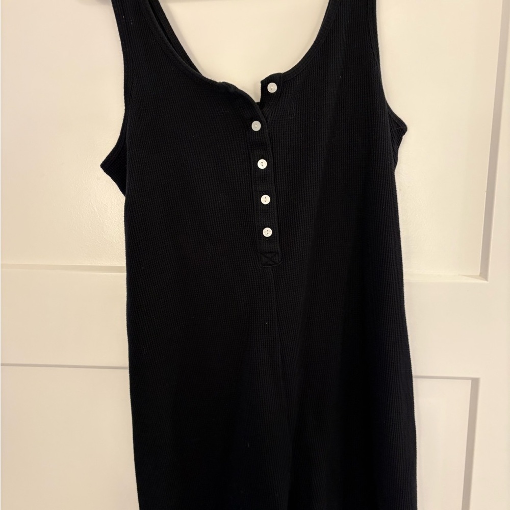 Old Navy Black waffle knit romper